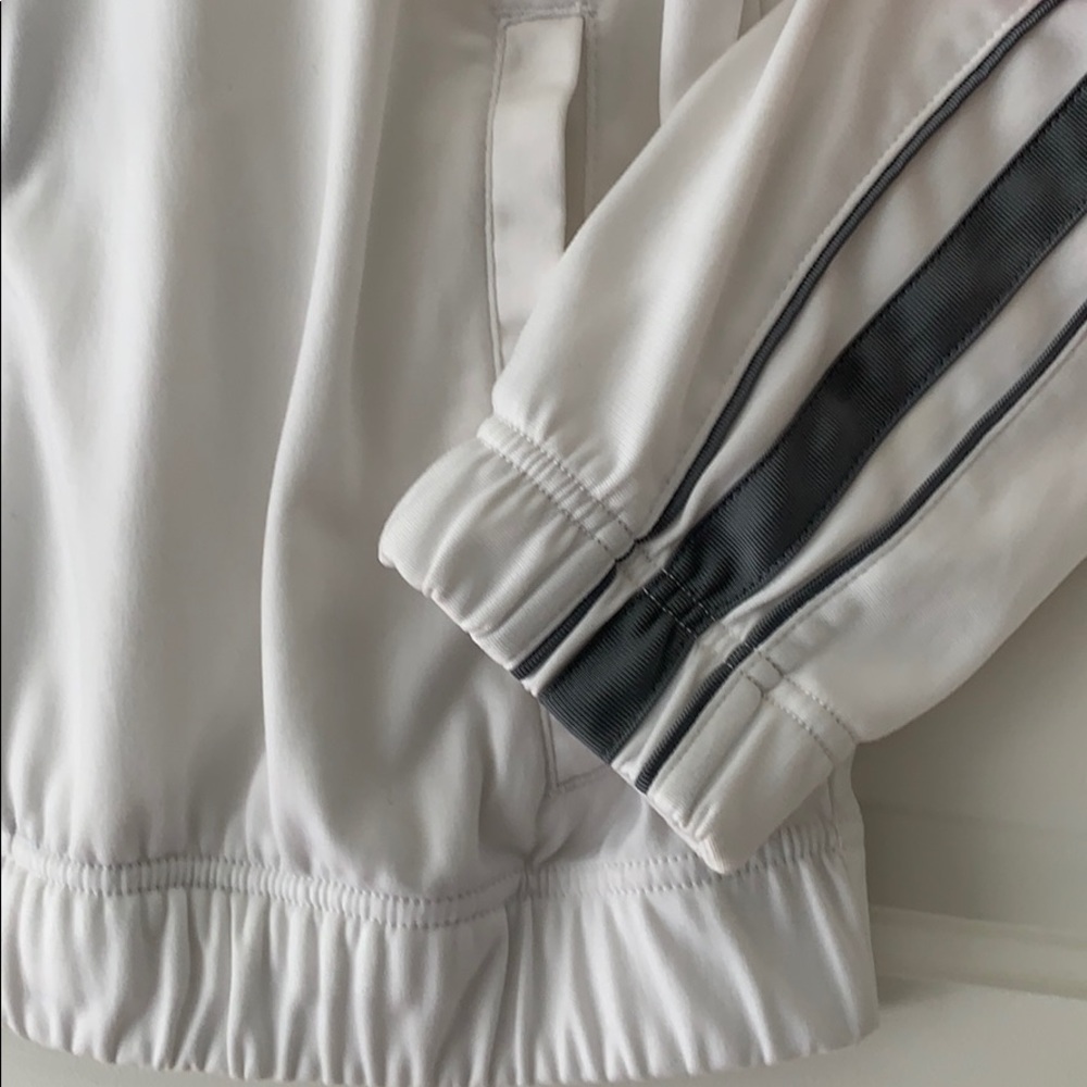 Nike track jacket white w/gray stripes - Picture 5 of 8